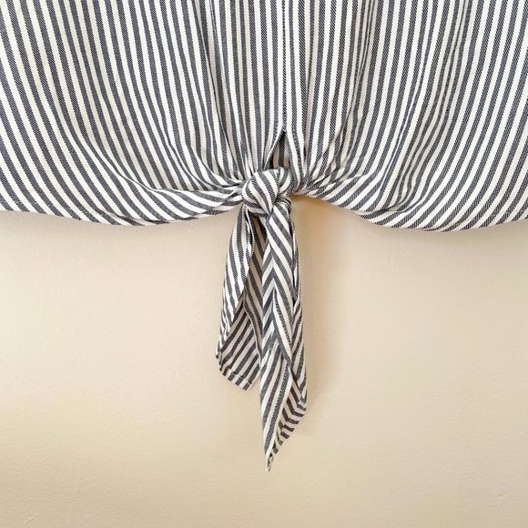 Madewell Button-Back Tie Tee in Classon Stripe - Size S - Picture 3 of 6